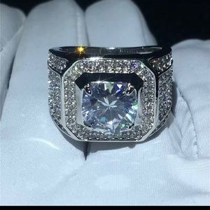 Silver Rhinestone Fashion Wedding Rings For Men And Women